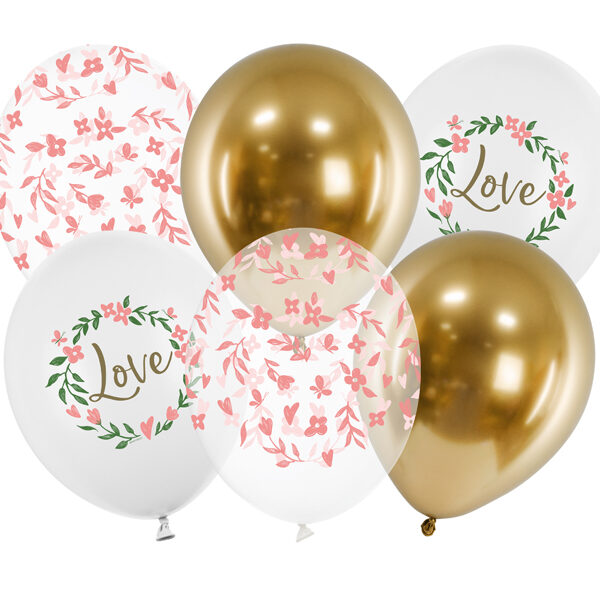 Balony 30 cm, Love, mix (1 op. / 6 szt.)