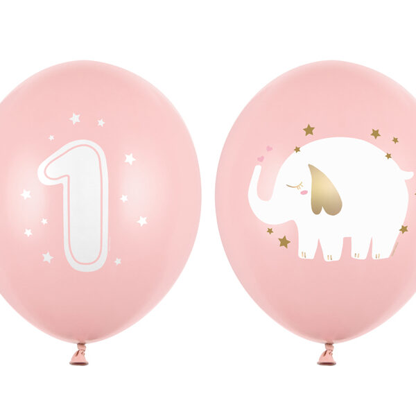 Balony 30 cm, Roczek, Baby pink (1 op. / 50 szt.)