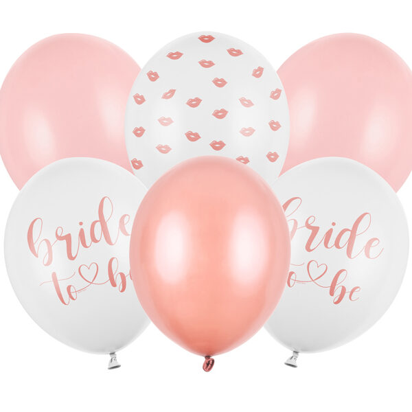 Balony 30 cm, Bride to be, mix (1 op. / 6 szt.)