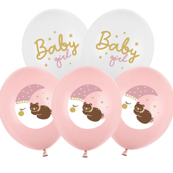 Balony 30 cm, Baby girl, mix (1 op. / 6 szt.)