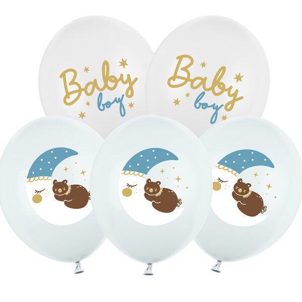 Balony 30 cm, Baby boy, mix (1 op. / 6 szt.)