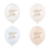 Balony 30 cm, Welcome Baby, mix niebieski (1 op. / 50 szt.)