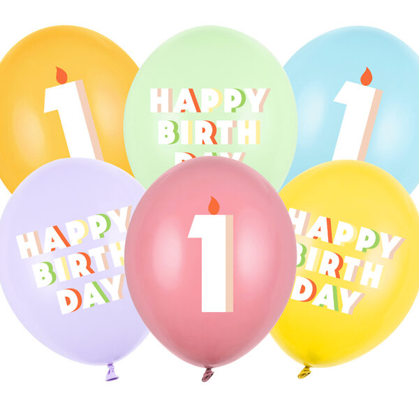 Balony 30 cm, 1, mix (1 op. / 6 szt.)