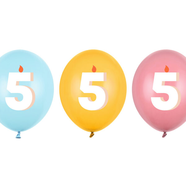 Balony 30 cm, 5, mix (1 op. / 50 szt.)