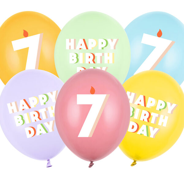 Balony 30 cm, 7, mix (1 op. / 6 szt.)