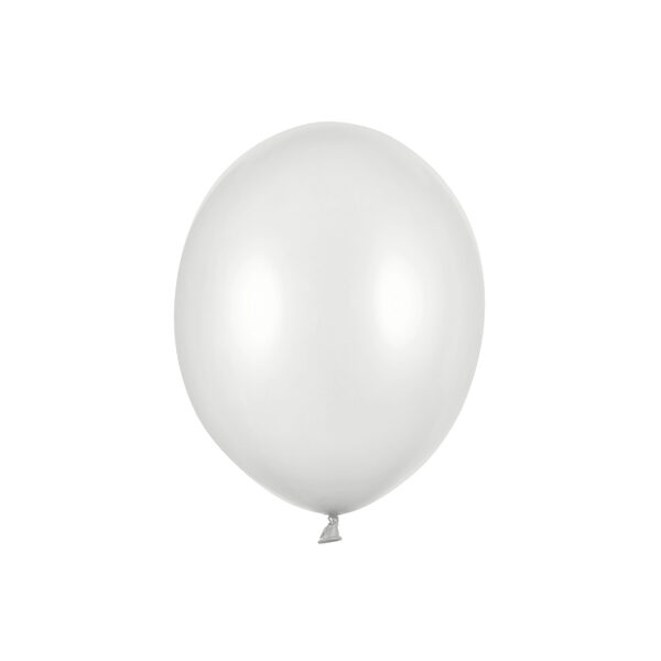Balony Strong 12cm, Metallic Silver Snow (1 op. / 100 szt.)
