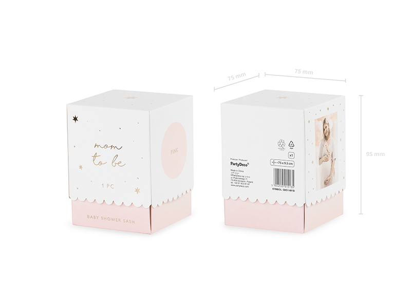 Szarfa Mom to be, blady róż, 75 cm - obrazek 4