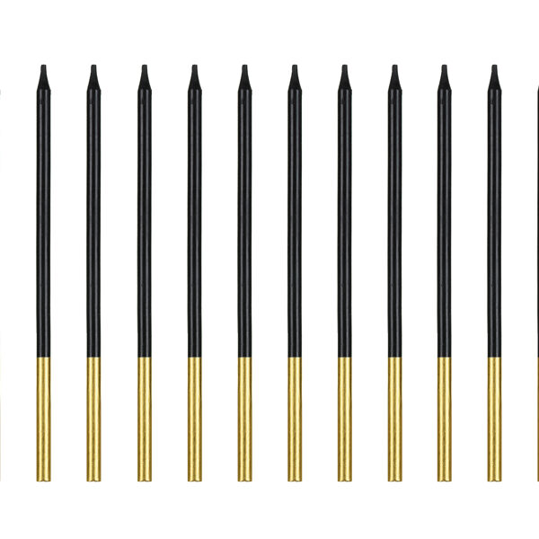 Świeczki urodzinowe gładkie, czarny, 14 cm (1 op. / 12 szt.)