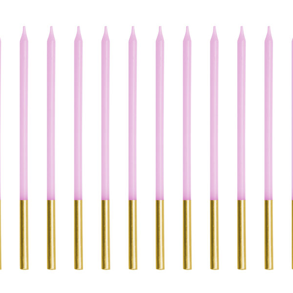 Świeczki urodzinowe gładkie, fioletowy, 14 cm (1 op. / 12 szt.)