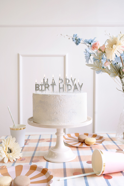 Świeczki urodzinowe Happy Birthday, 2.5 cm, srebrny (1 op. / 13 szt.) - obrazek 2