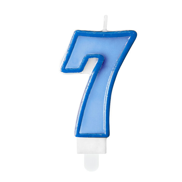 Świeczka urodzinowa Cyferka 7, niebieski, 7cm