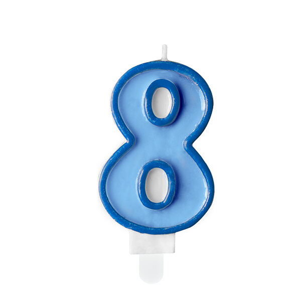 Świeczka urodzinowa Cyferka 8, niebieski, 7cm