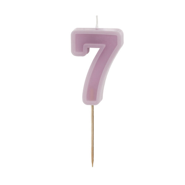 Świeczka urodzinowa Cyferka 7, fiolet, 6 cm