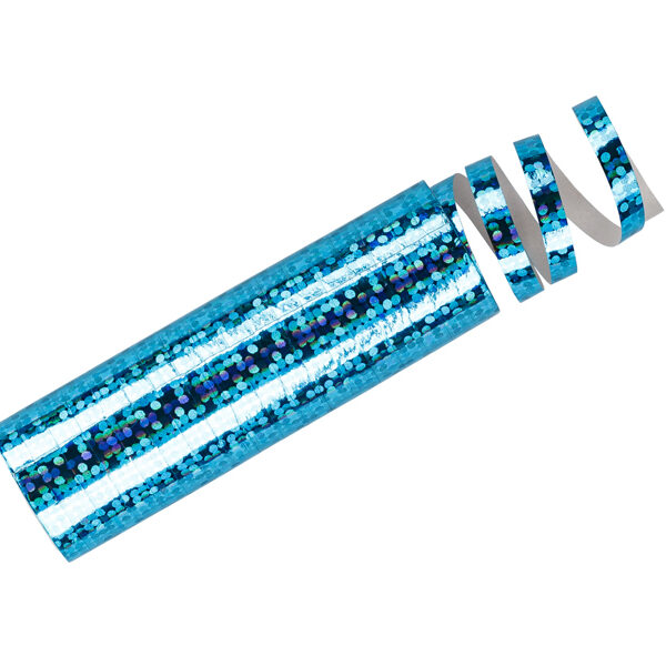 Serpentyny holograficzne, jasny niebieski, 3,8 m (1 op. / 18 szt.)