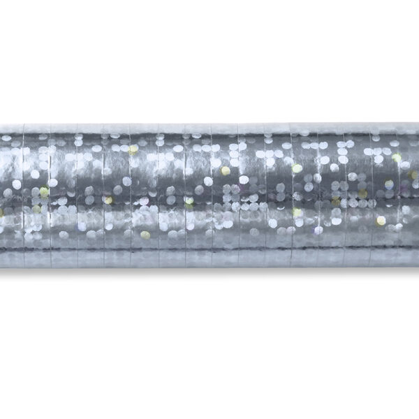 Serpentyny holograficzne, srebrny, 3,8m (1 op. / 18 szt.)