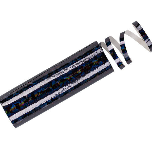 Serpentyny holograficzne, czarny, 3,8 m (1 op. / 18 szt.)