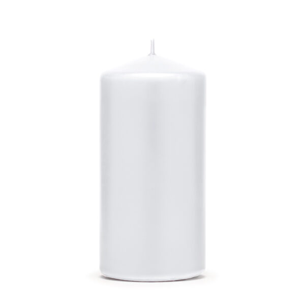 Świeca klubowa matowa, biały, 12 x 6cm (1 op. / 6 szt.)