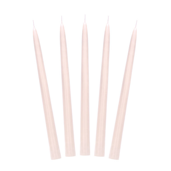 Świeca stożkowa matowa, nude, 24cm (1 op. / 10 szt.)