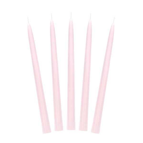 Świeca stożkowa matowa, j. różowy, 24cm (1 op. / 10 szt.)
