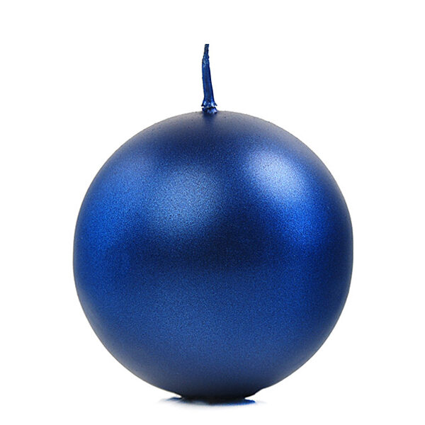 Świeca metalizowana Kula, granat, 6cm (1 op. / 10 szt.)