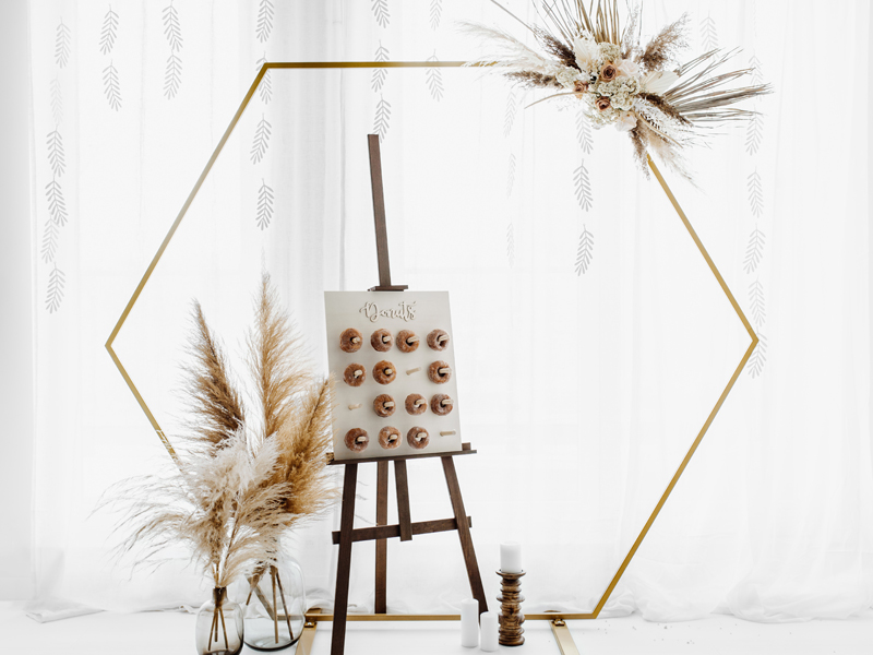 Stojak na tło heksagon, złoty, 2m - obrazek 2