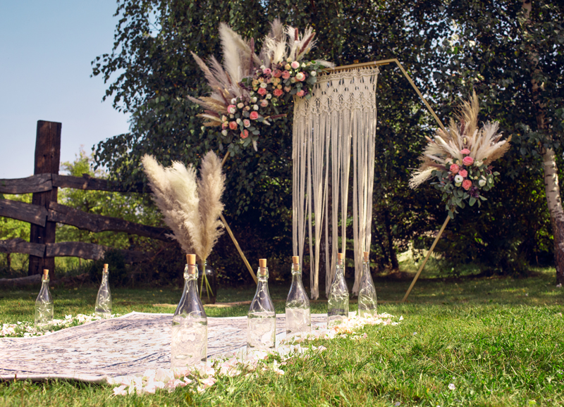 Stojak na tło heksagon, złoty, 2m - obrazek 7