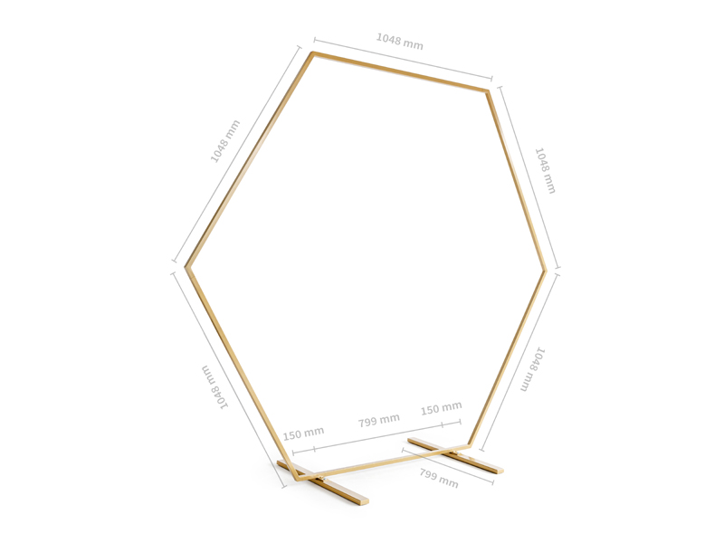 Stojak na tło heksagon, złoty, 2m - obrazek 9