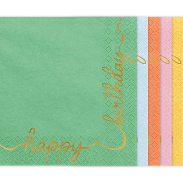 Serwetki Happy Birthday, mix, 33x33 cm (1 op. / 12 szt.)