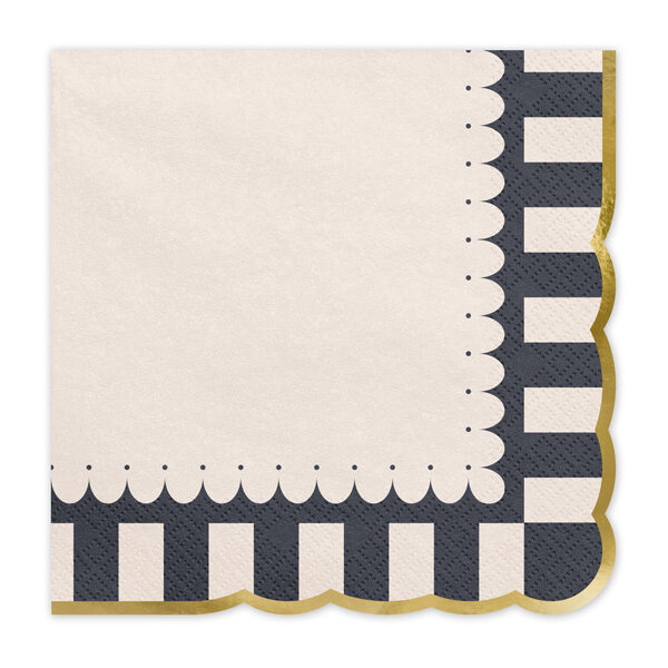 Serwetki ze złotym brzegiem, 33x33, mix (1 op. / 12 szt.)
