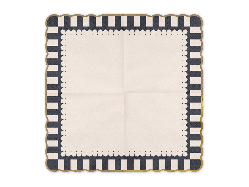 Serwetki ze złotym brzegiem, 33x33, mix (1 op. / 12 szt.) - obrazek 2