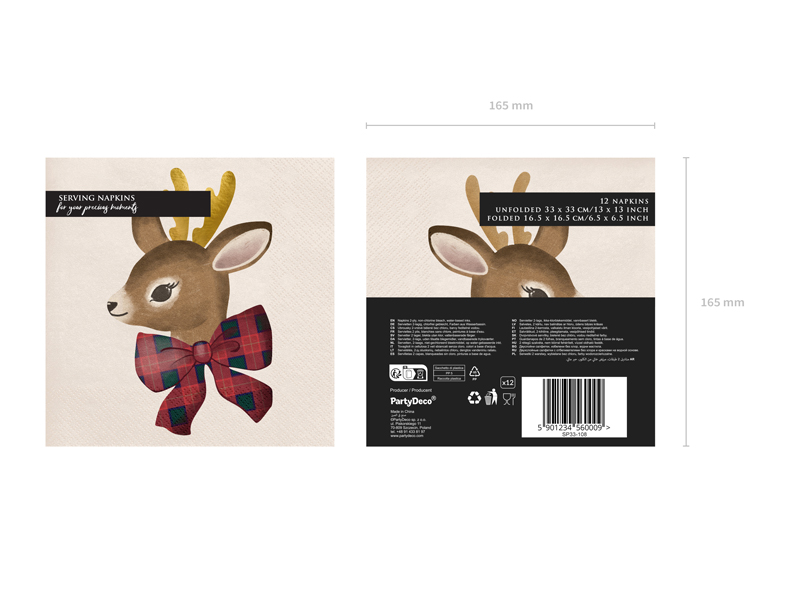 Serwetki Jelonek, 33x33cm, mix (1 op. / 12 szt.) - obrazek 4