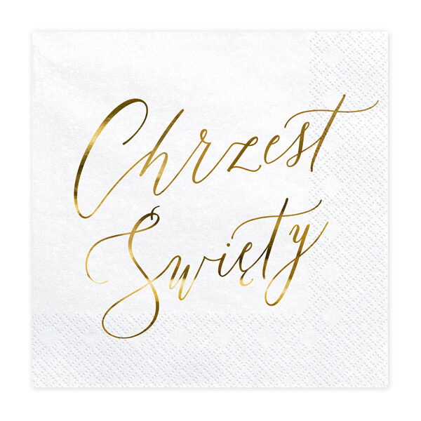 Serwetki Chrzest Święty, biały, 33x33cm (1 op. / 20 szt.)