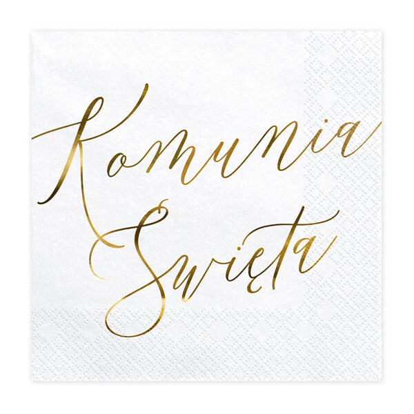 Serwetki Komunia Święta, biały, 33x33cm (1 op. / 20 szt.)