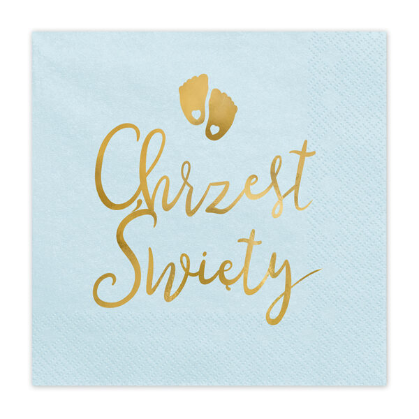 Serwetki Chrzest Święty, 33x33 cm, jasny niebieski (1 op. / 12 szt.)