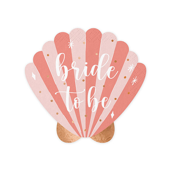 Serwetki Muszelka Bride to be, różowy, 13.5x13 cm (1 op. / 20 szt.)