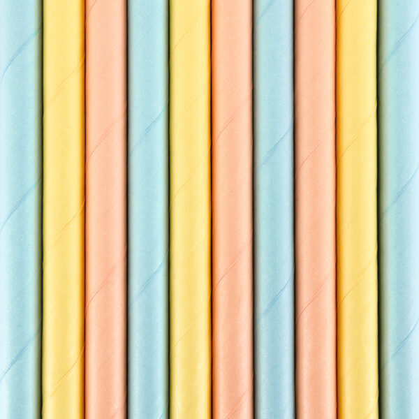 Słomki papierowe Summer time, 19,5cm (1 op. / 10 szt.)