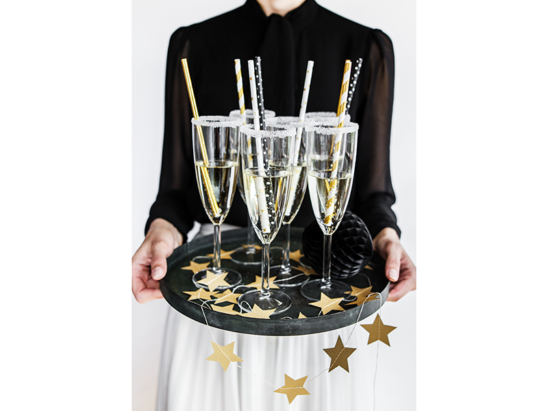 Słomki papierowe, czarny, 19,5cm (1 op. / 10 szt.) - obrazek 3