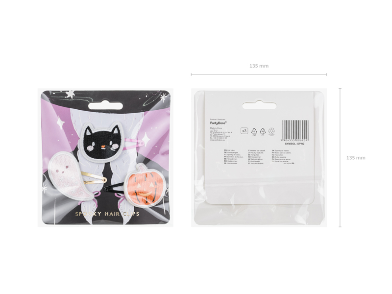 Spinki do włosów Halloween, mix (1 op. / 3 szt.) - obrazek 8