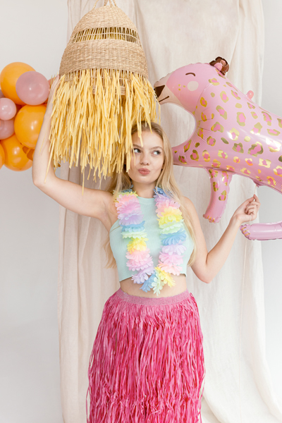 Spódnica z rafii, rozmiar dla dorosłych, różowa - obrazek 2