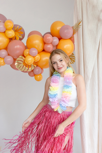 Spódnica z rafii, rozmiar dla dorosłych, różowa - obrazek 3