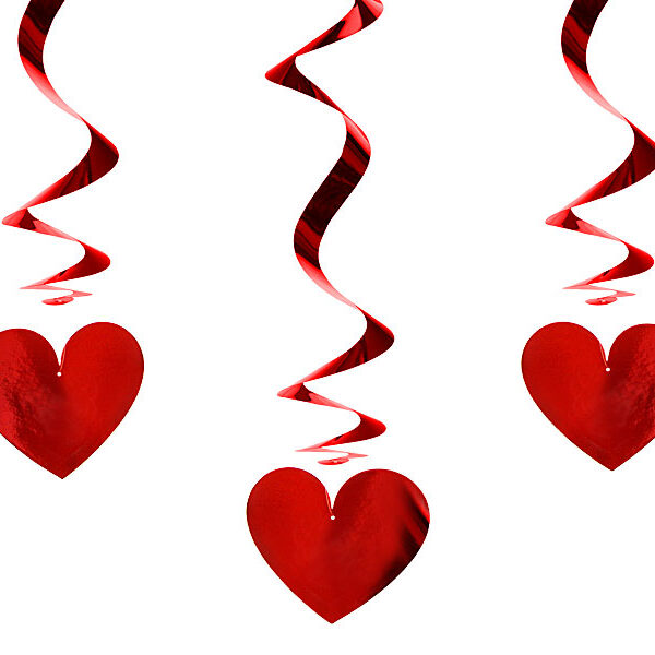 Świderki Serca, czerwony, 60cm (1 op. / 3 szt.)