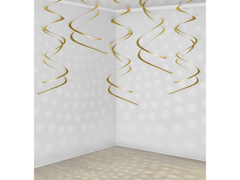 Dekoracje wiszące Świderki, złoty (1 op. / 5 szt.) - obrazek 3