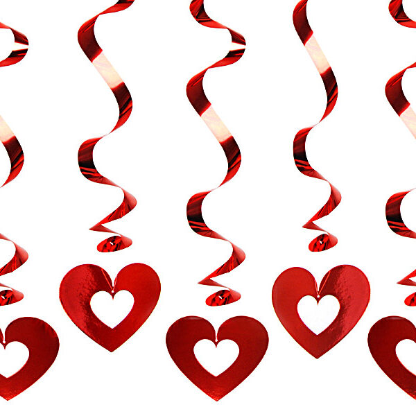 Świderki Serca, czerwony, 60cm (1 op. / 5 szt.)