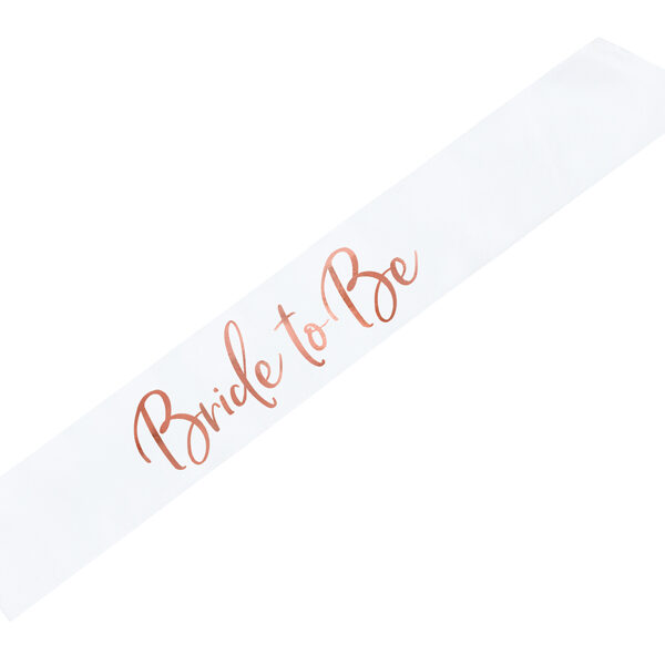 Szarfa Bride to be, biały, 75 cm