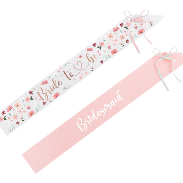 Szarfy Bride to be i Bridesmaid, mix, 76cm (1 op. / 6 szt.)