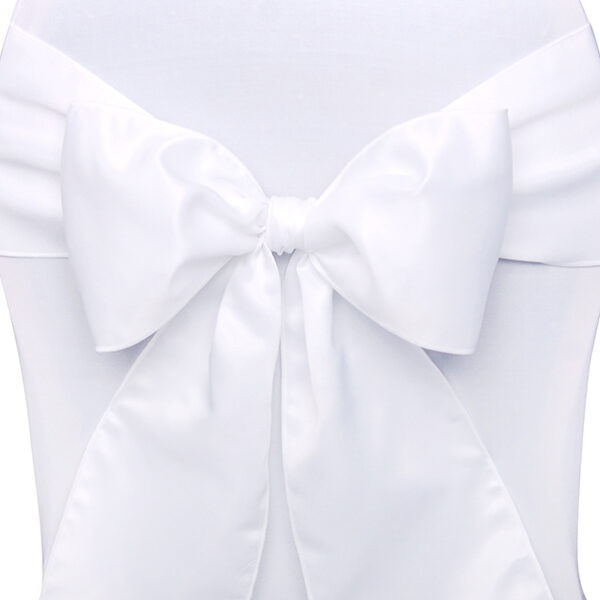 Szarfy na krzesło, biały, 0,15 x 2,75m (1 op. / 10 szt.)