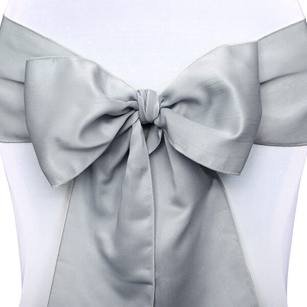 Szarfy na krzesło, srebrny, 0,15 x 2,75m (1 op. / 10 szt.)