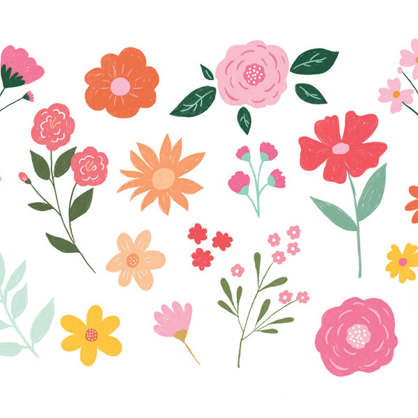 Tatuaże zmywalne Kwiaty, mix (1 op. / 19 szt.)