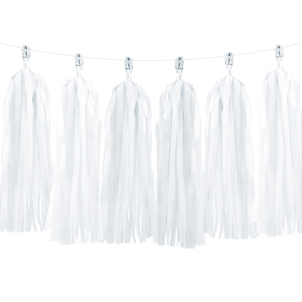 Girlanda frędzle, biały