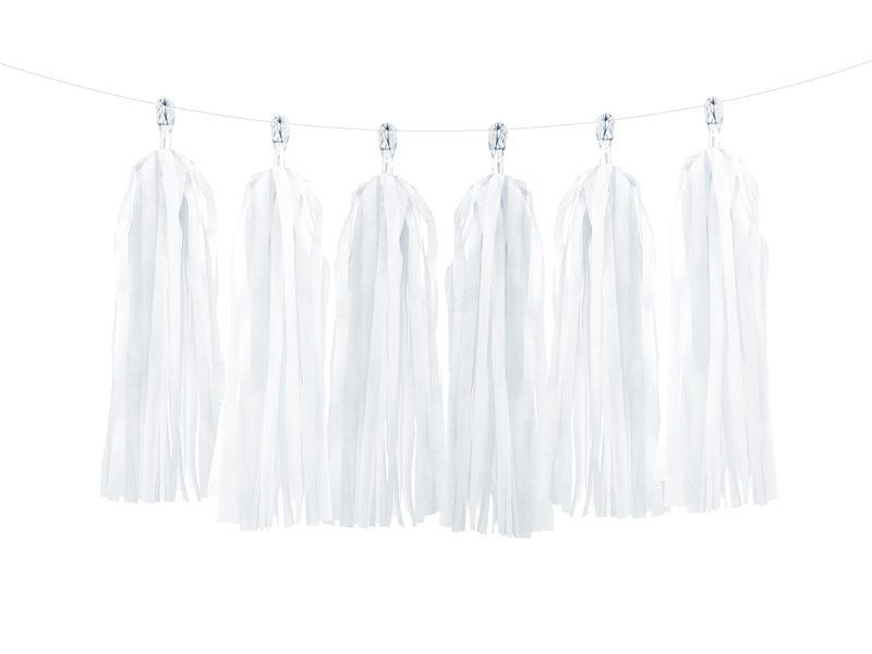 Girlanda frędzle, biały